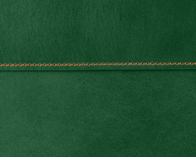 Pouzdro na notebook a tablet — zelená kůže, koňaková nit