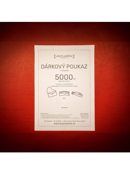 1045 digitalni darkovy poukaz v hodnote 5000 kc