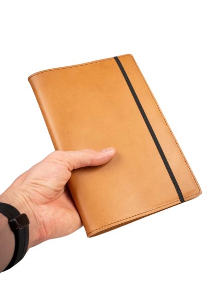 Kožený zápisník univerzální A5 světle koňakový