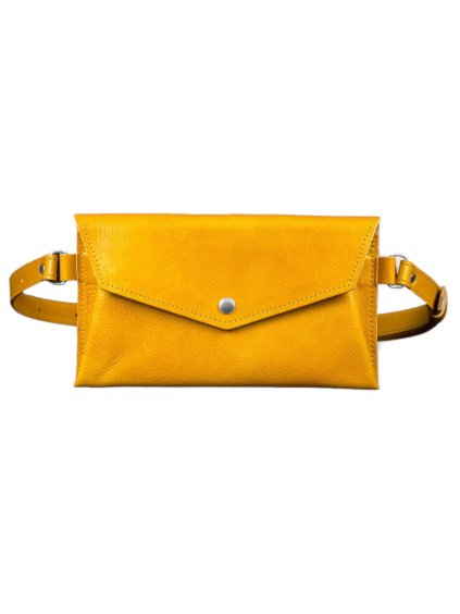 Zafne ledvinka - žlutá  Dámská kožená ledvinka