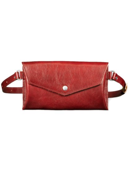 Zafne ledvinka - červená  Dámská kožená ledvinka