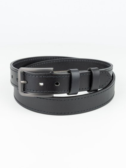 470 Henry opasek - černý prošívaný černou, zinková spona, velikost L (Zachraň kůži = více ks)  Univerzální pánský opasek. 1. jakost. Velikost L (na obvod pasu 105 – 120 cm). Délka opasku vč. spony cca 132 cm. Ilustrační fotky a videa,