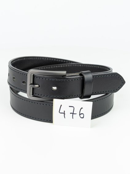 476 Henry opasek - černý prošívaný černou, zinková spona, velikost M (Zachraň kůži = více ks)  Univerzální pánský opasek. 1. jakost. Velikost M (na obvod pasu 92 – 107 cm). Délka opasku vč. spony cca 119 cm.