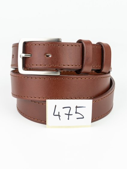 475 Henry opasek - hnědý prošívaný hnědou, ocelová spona, velikost XL (Zachraň kůži = více ks)  Univerzální pánský opasek. 1. jakost. Velikost L (na obvod pasu 105 – 120 cm). Délka opasku vč. spony cca 132 cm. Ilustrační fotky a videa,