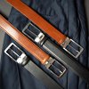 Vittorio DÁRKOVÝ SET opasků - černý a koňakový  Výhodný set kožených opasků do obleku