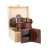 dárkový set henry opasek peněženka hneda