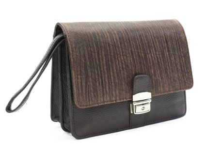 tmavo hneda panska kozena dokladova etue v style bamboo 611 2411f 47