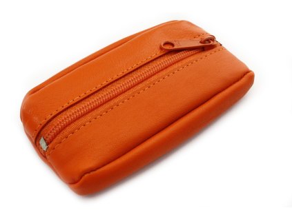 oranzova kozena klucenka so zipsovym vreckom 619 2418 84