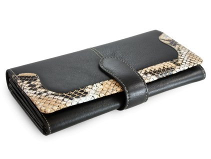 cierna damska listova penazenka so zapinkou s motivom hada 511 8118 6099