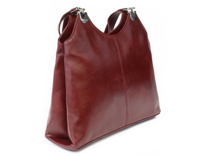 tmavo cervena kozena zipsova kabelka s dvoma popruhmi 212 8013 31