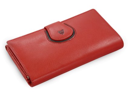 cervena damska kozena ramova penazenka s ozdobnou poklopom 511 1526 3160