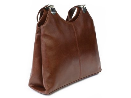 hneda kozena zipsova kabelka s dvoma popruhmi 212 8013 40