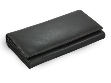 cierna damska listova kozena penazenka s poklopom 511 4233 60