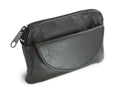 cierna kozena klucenka so zipsovym a poklopovym vreckom