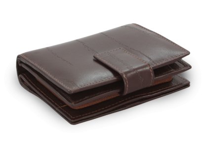 tmavo hneda damska kozena penazenka so zapinkou 511 5936 40