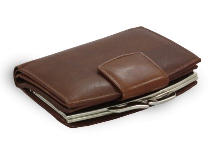 tmavo hneda damska kozena ramova penazenka so zapinkou 511 4357 47