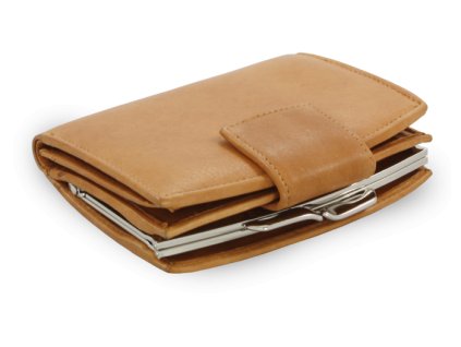 svetlo hneda damska kozena ramova penazenka so zapinkou 511 4357 05