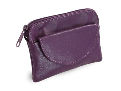 fialova kozena klucenka so zipsovym a poklopovym vreckom 619 0365 76