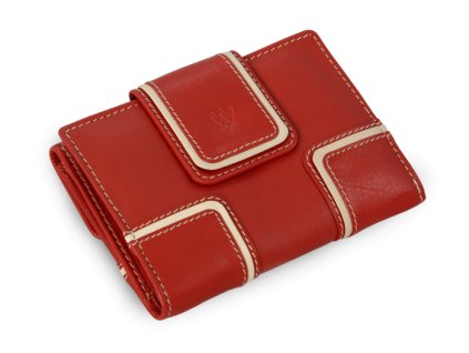 cervena damska kozena penazenka s dvoma poklopami 511 9748 3182