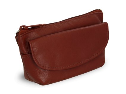 hneda kozena klucenka so zipsovym a poklopovym vreckom 619 0369 41