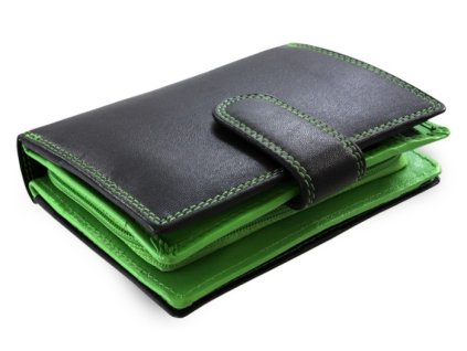 ciernozelena damska kozena penazenka so zapinkou 511 8313 6051