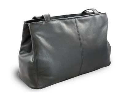 cierna kozena dvojzipsova kabelka s dvoma popruhmi 212 2092 60