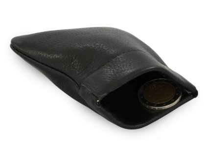 cierne kozene vrecko na mince s pruzinou 519 7708 60