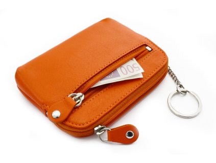 vaecsia oranzova kozena dvojzipsova klucenka 619 8104 84