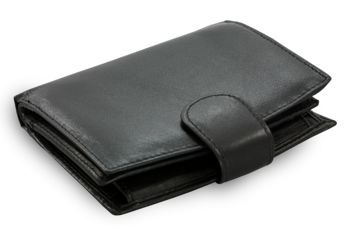 Čierna dámska kožená peňaženka so zápinkou 511-9075-60