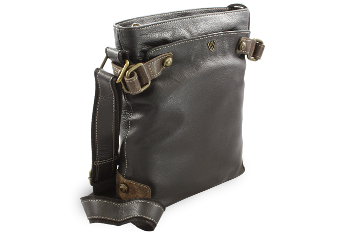 Čierna kožená zipsová kabelka 212-5713-60