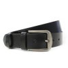 Čierny kožený hladký pánsky opasok 913-5000-0-60-9012-40 (Veľkosť 120 cm)