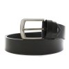 Čierny kožený hladký pánsky opasok 913-5000-0-60-9006-40 (Veľkosť 105 cm)