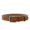 Svetlo hnedý kožený hladký pánsky opasok 913-5006-0-05/05-9006-40 (Veľkosť 95 cm)
