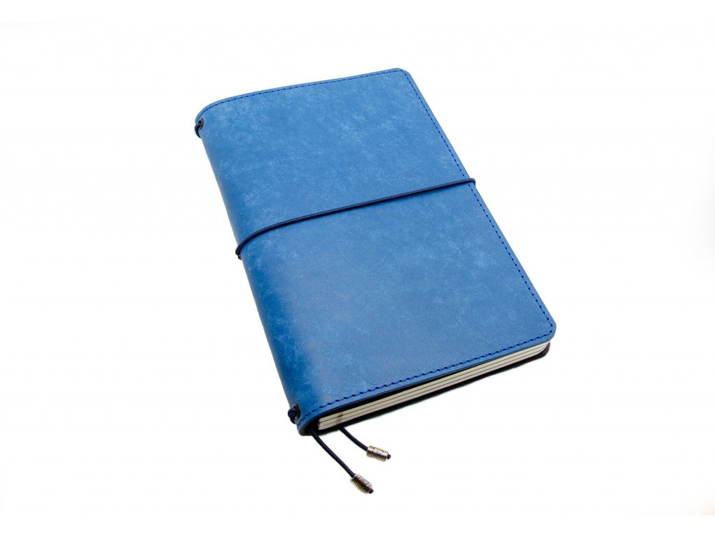 Prémiový kožený zápisník PUEBLO ve stylu Midori (Barva kůže Hořčicová, Formát/velikost Moleskine L (menší A5))