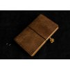 Prémiový kožený zápisník PUEBLO ve stylu Midori (Barva kůže Hořčicová, Formát/velikost Moleskine L (menší A5))
