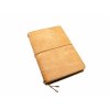 Prémiový kožený zápisník PUEBLO ve stylu Midori (Barva kůže Hořčicová, Formát/velikost Moleskine L (menší A5))