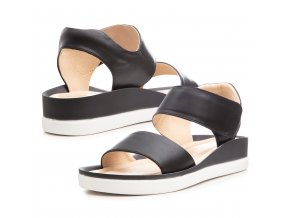 Kožené černé letní sandály 1