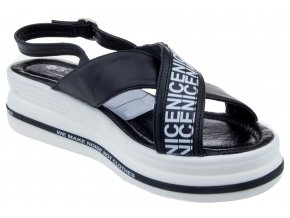 S205 czarny cerne kozene sandale letni