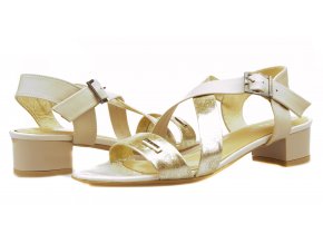 Béžovo zlaté sandály