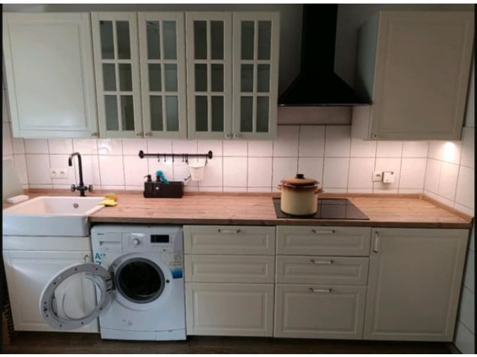 Kuchyňská linka Ikea Faktum/Bodbyn se zánovními spotřebiči
