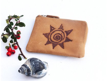 Minipeněženka  8888 "Slunce se spirálou" okrová