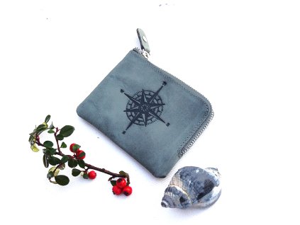 Minipeněženka  8888 "Cestovatel (Růžice)" šedý tyrkys