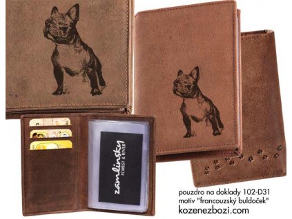 Puzdro na doklady "francúzsky buldoček"