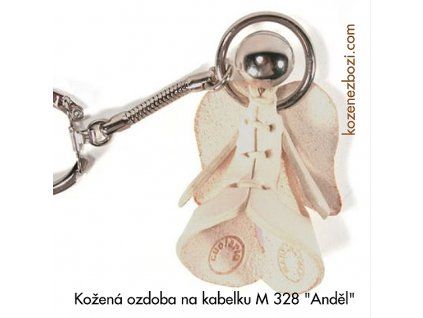 Bőr kulcsdísz "Fehér angyal"