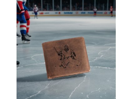 Leather wallet with hockey playera Vingo Post 2