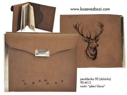 Poľovnícka peňaženka 90 "hlava jeleňa"
