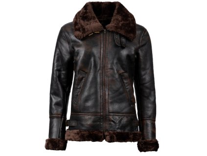 3146 3 damska kozena bunda bomberfur pilot brown brixton hneda (1)