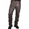 Kalhoty CRUISON LACE JEANS BROWN - kožené šněrovací kalhoty