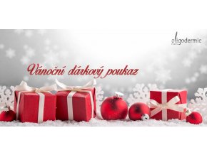Vianočná darčeková poukážka Oligodermie s kontaktmi na váš salón (Druh Dárečky)