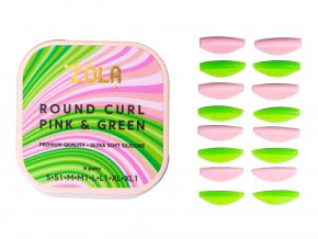 zola round curl pink green natacky na lash lifting